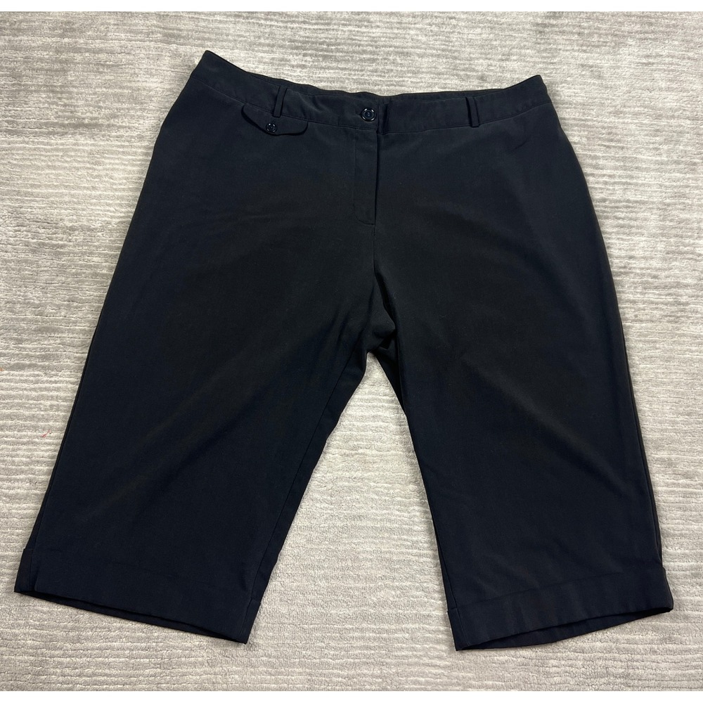Counterparts Pants Womens 24W Black Cropped Straight Leg Elastic Back Career